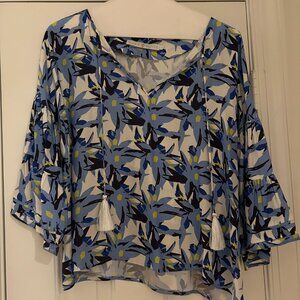 Marie Oliver Blouse, Size M, Blue and White